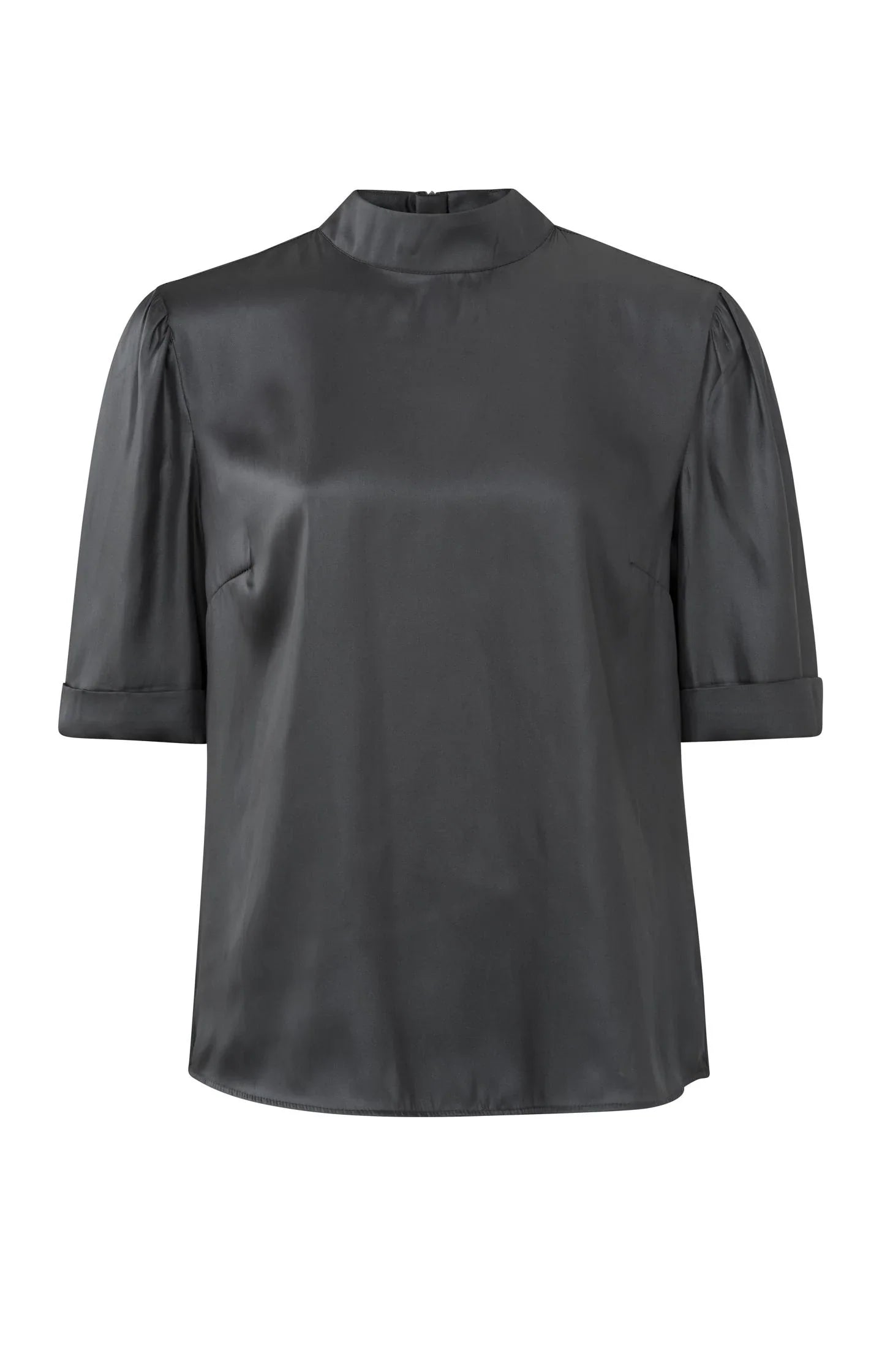 YAYA - Turtle Top With Puff Sleeves
