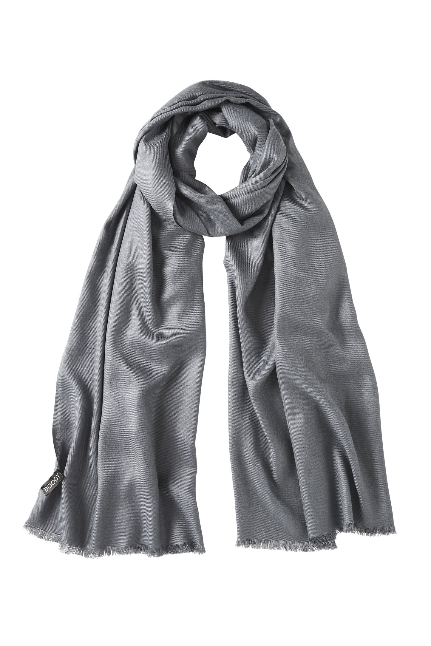 BOODY - Fringed Hem Scarf Silkinpehmeä Bambuhuivi