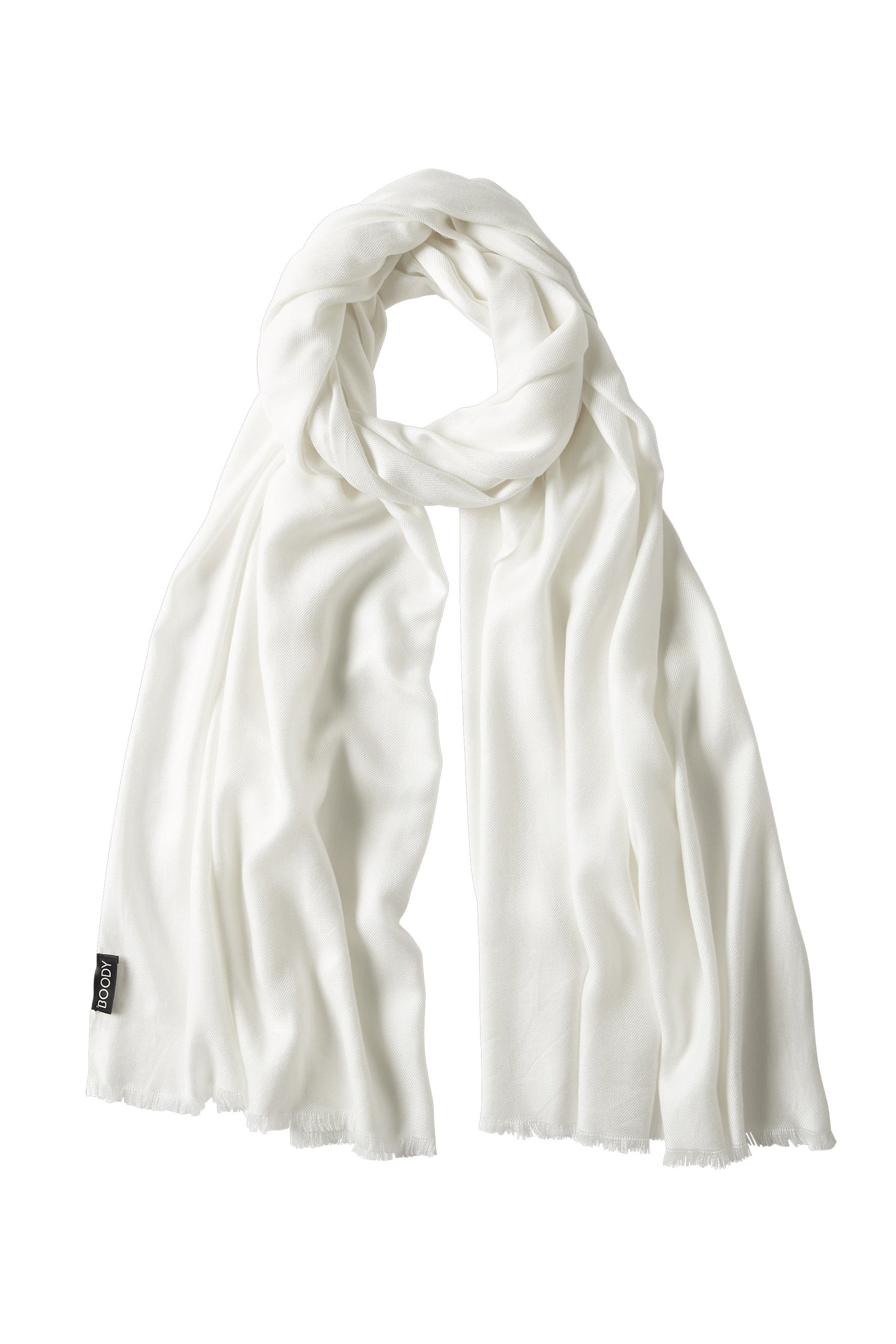 BOODY - Fringed Hem Scarf Silkinpehmeä Bambuhuivi